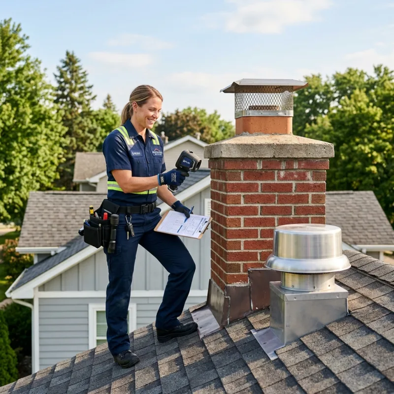 Technician inspecting a Breamlea roof cavity and ductwork for a dead bird